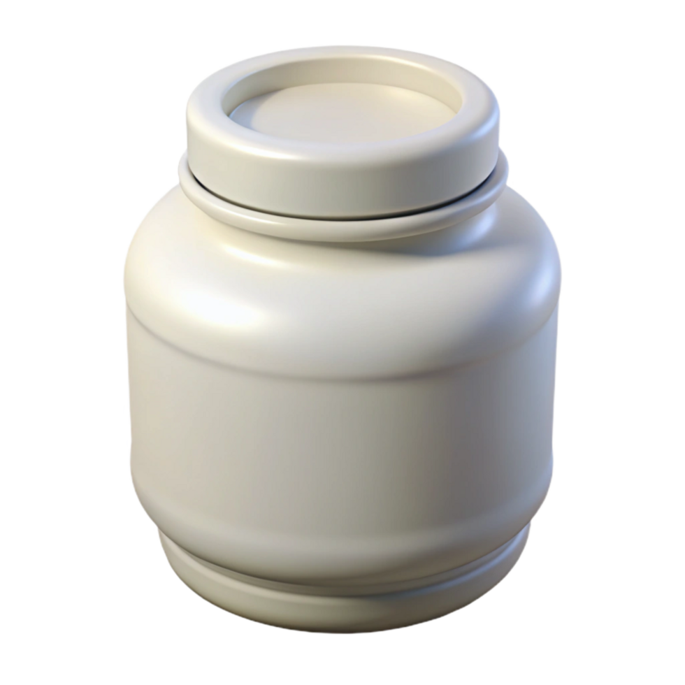 elegant vintage White Plastic Jar with Screw Cap Isolated high quality png
