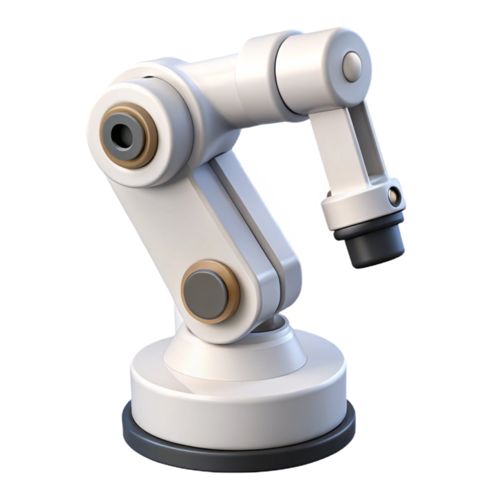 magnificent classic White Robot Arm Front View Cutout with Shadow high quality png