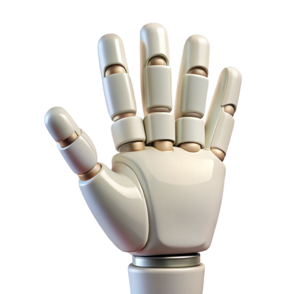 vibrant traditional White Robotic Hand Gesturing Transparent Background original png