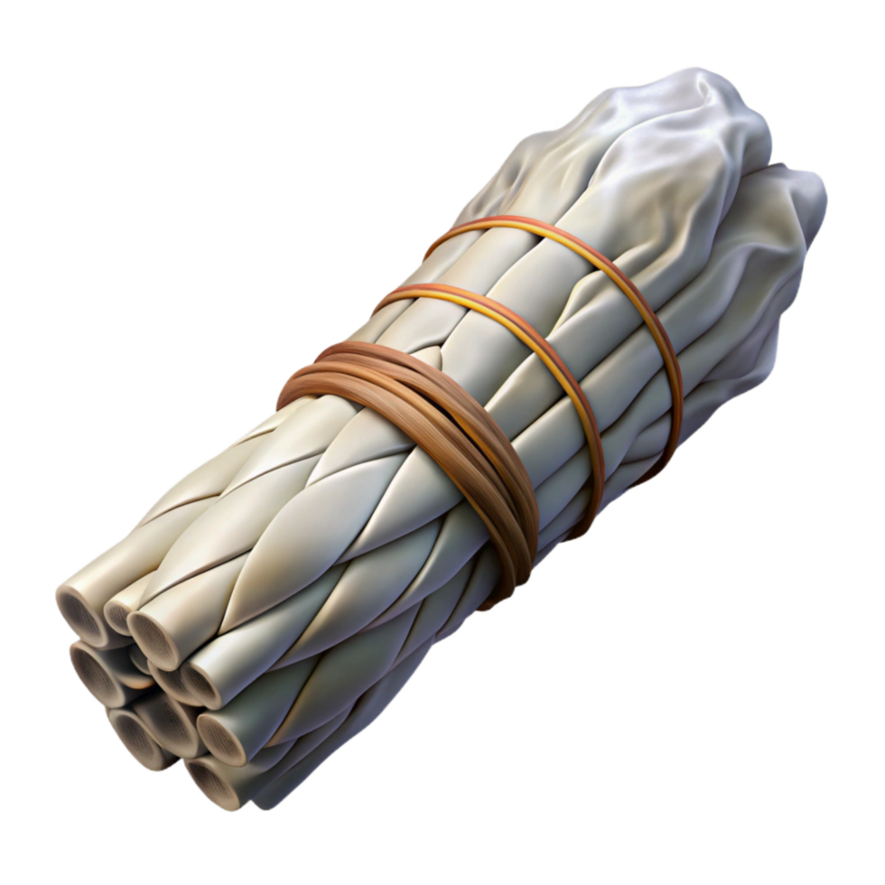 beautiful artistic White Sage Bundle Smoldering Tip Transparent Background exclusive png
