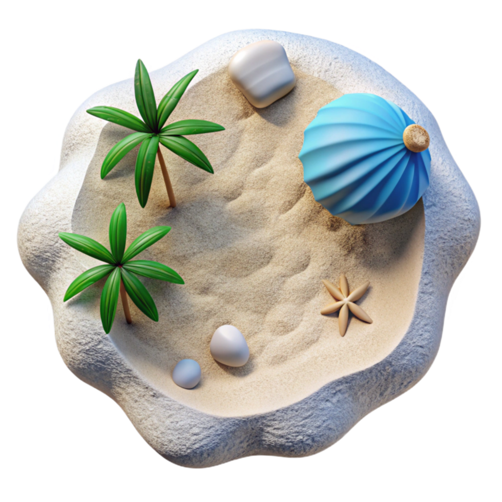 serene artistic White Sand Beach Top Down View Transparent detailed png