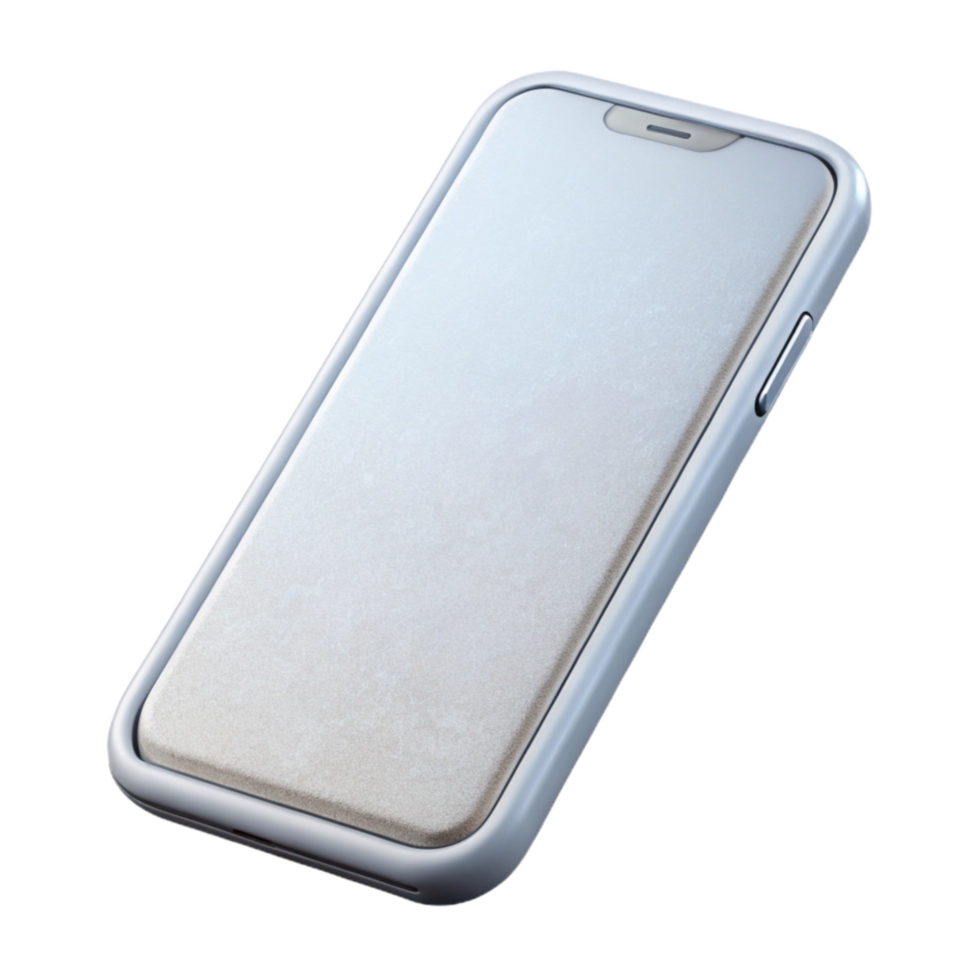 beautiful traditional White Smartphone Mockup Angled View Transparent Background detailed png