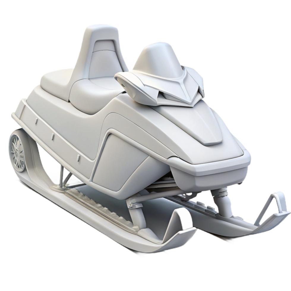 stunning modern White Snowmobile Side View Isolated professional png