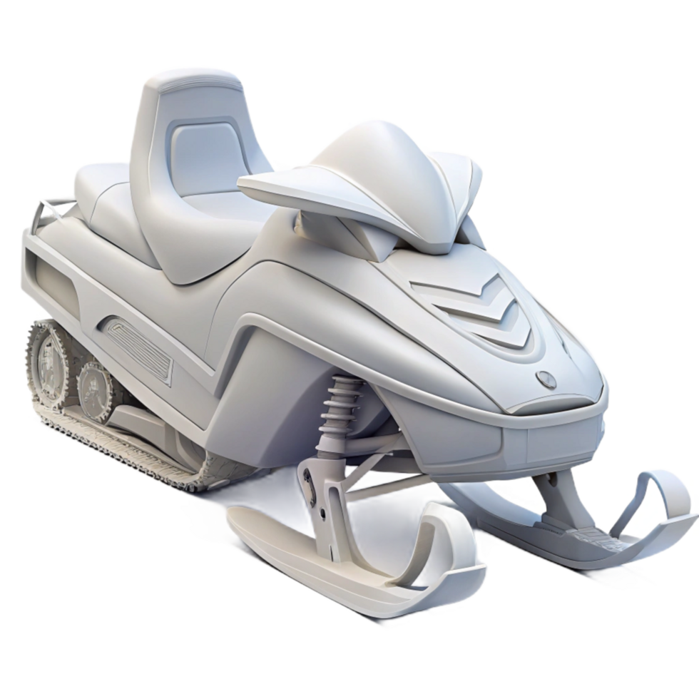 stunning rustic White Snowmobile Side View Isolated premium png