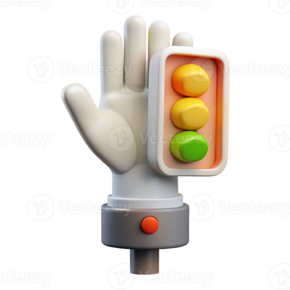dramatic modern White Traffic Controller Hand Signals Transparent Background Cutout detailed png