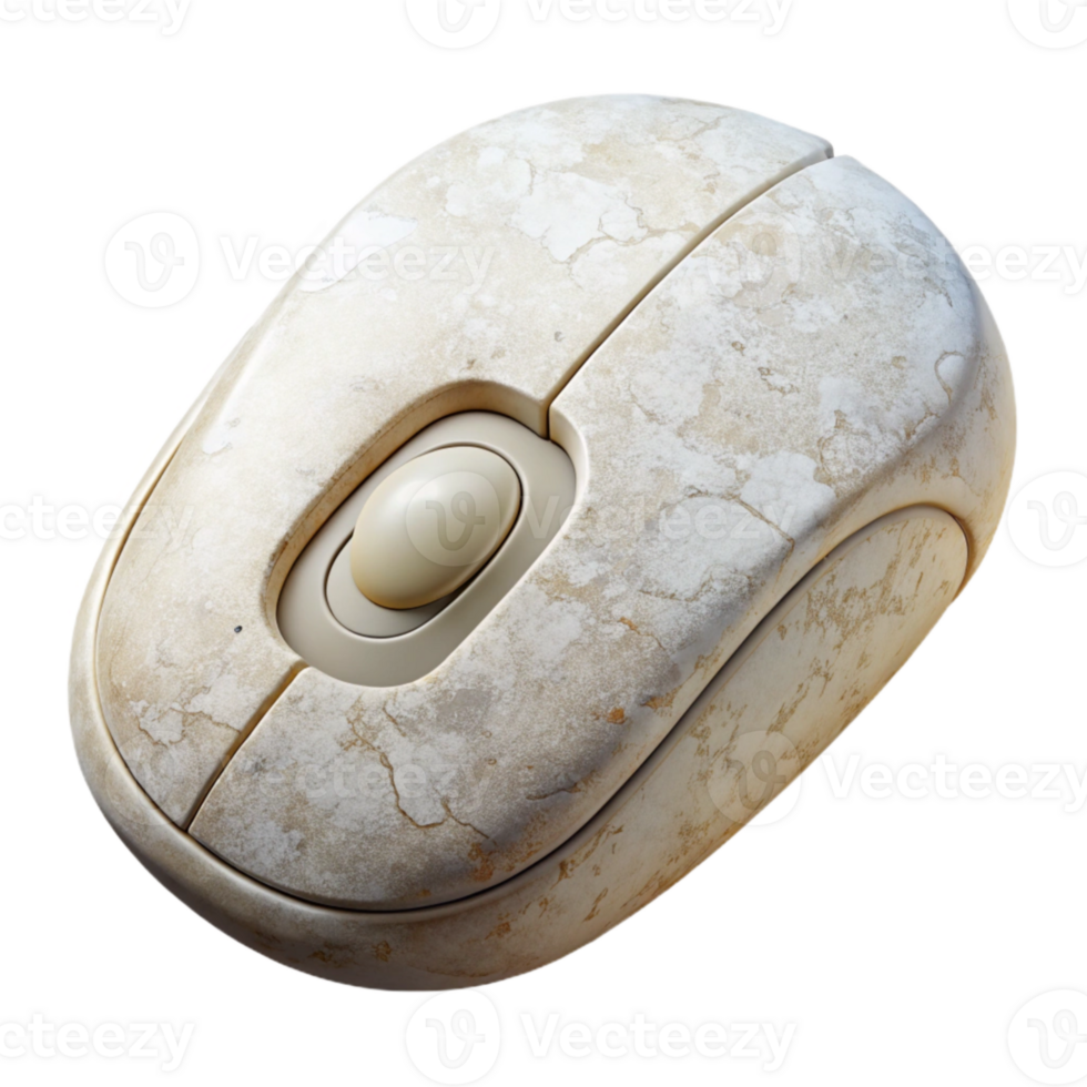 elegant minimalist White Wireless Mouse with Scroll Wheel Cutout Element premium png