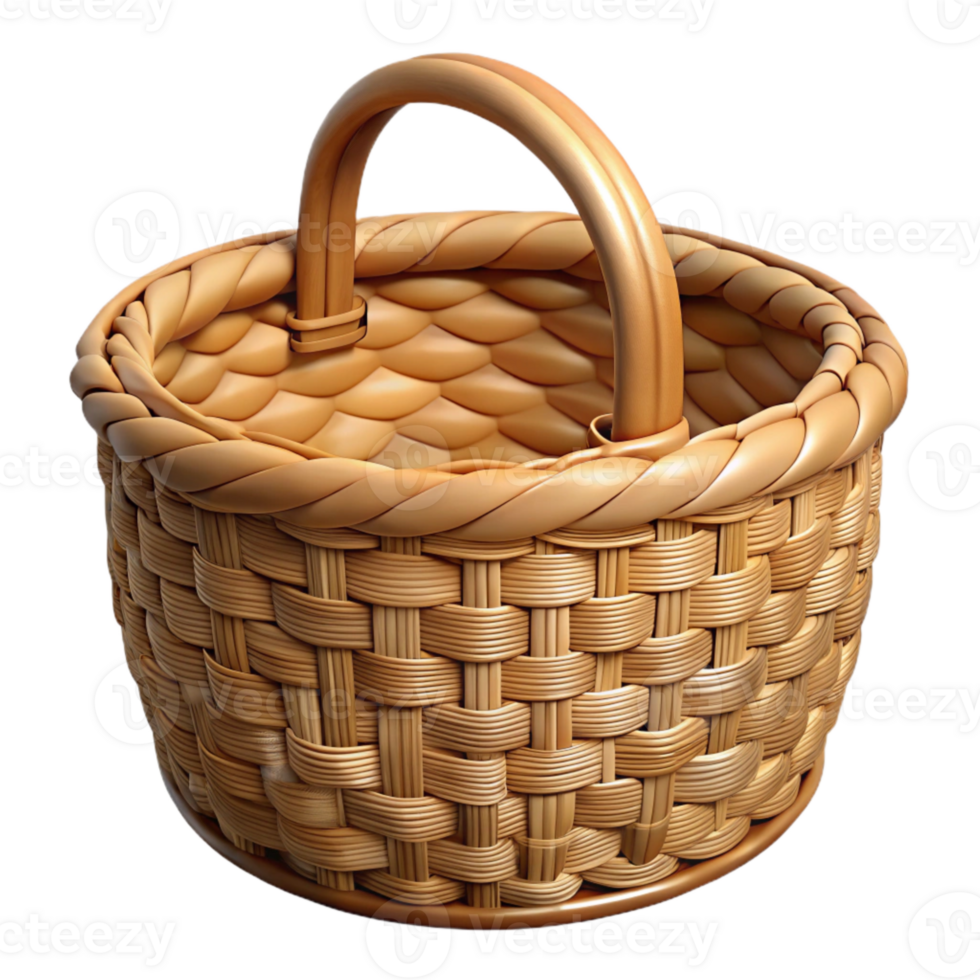 magnificent classic Wicker Basket Cutout with Woven Texture professional png