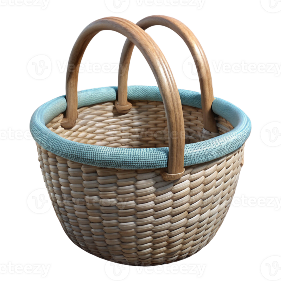 dramatic modern Wicker Basket with Handles Transparent Background original png
