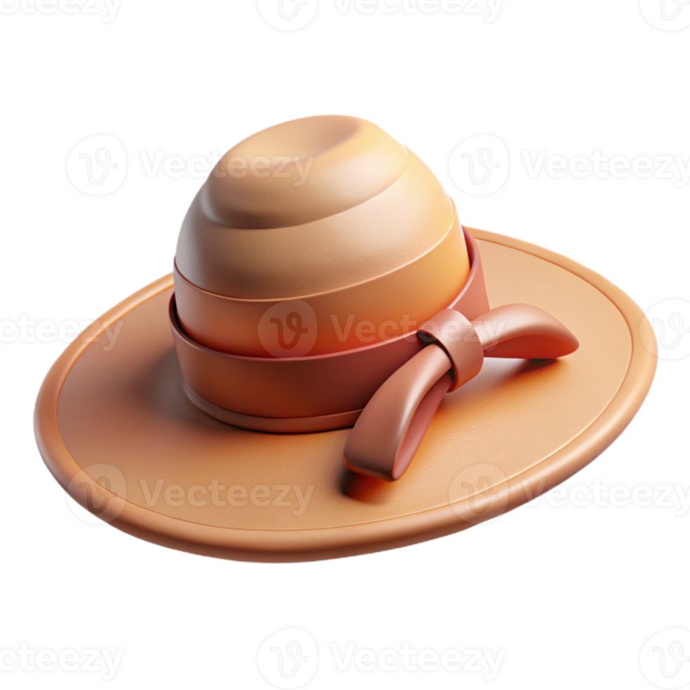 elegant traditional Wide Brimmed Hat with Ribbon Cutout png