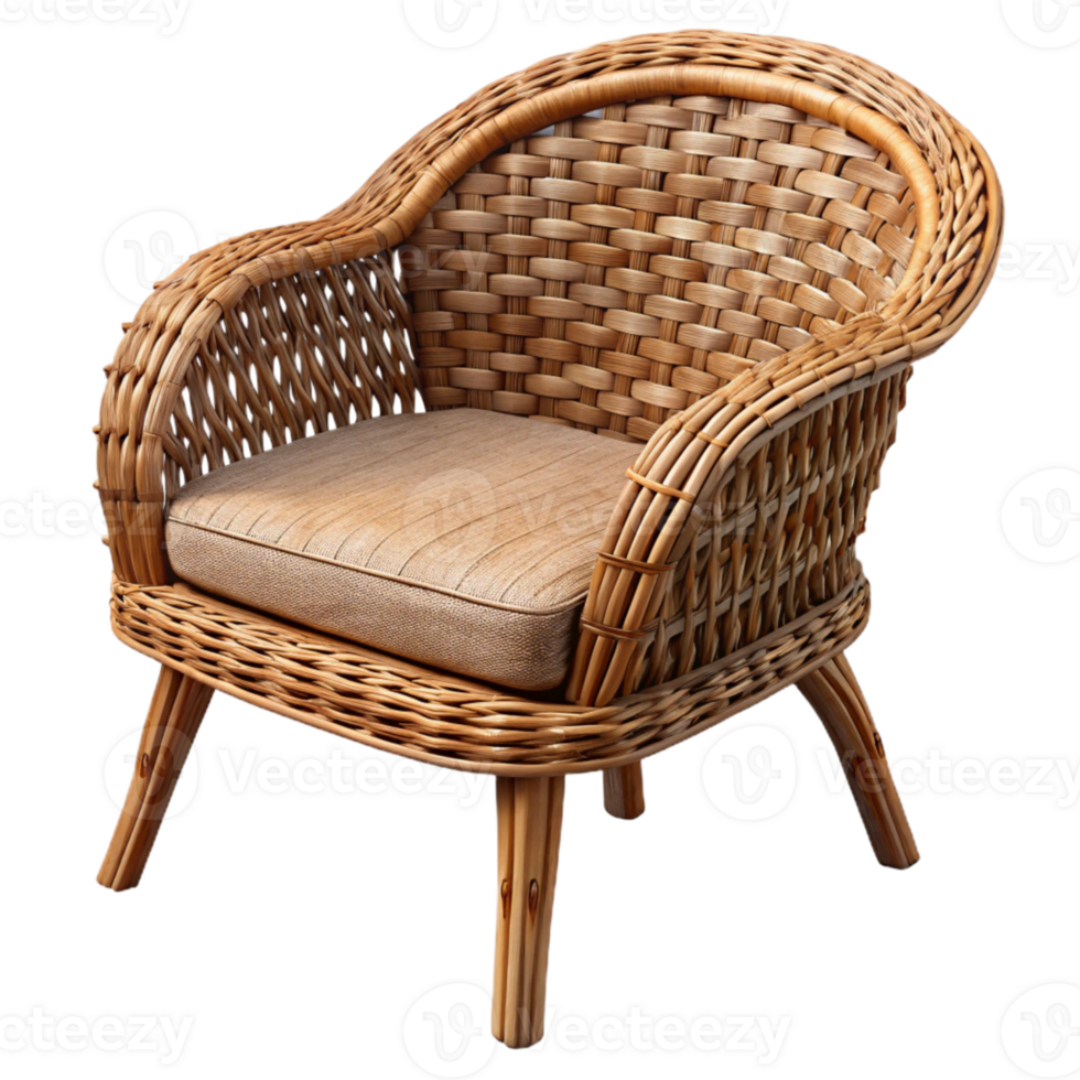 wonderful traditional Wicker Chair with Woven Seat Transparent Background professional png