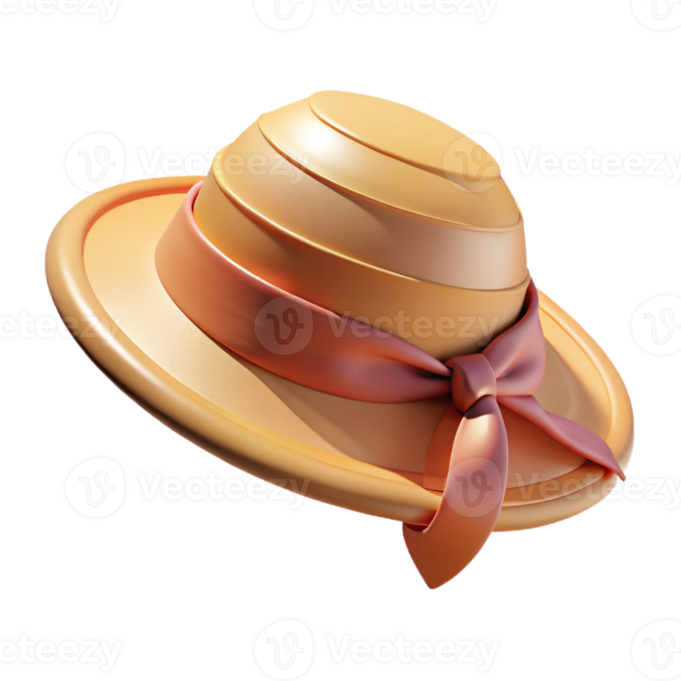 impressive abstract Wide Brimmed Sun Hat with Ribbon Cutout authentic png