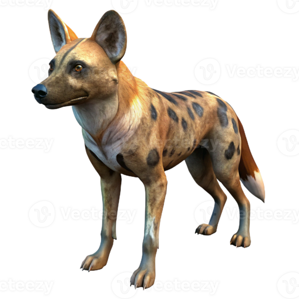 stunning minimalist Wild Dog Hunting in Pack Transparent Background png