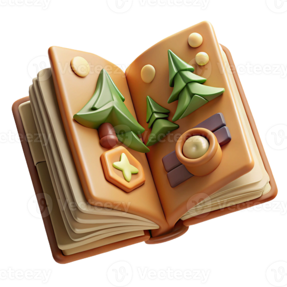 beautiful classic Wilderness Survival Guide Book Open Cutout premium png