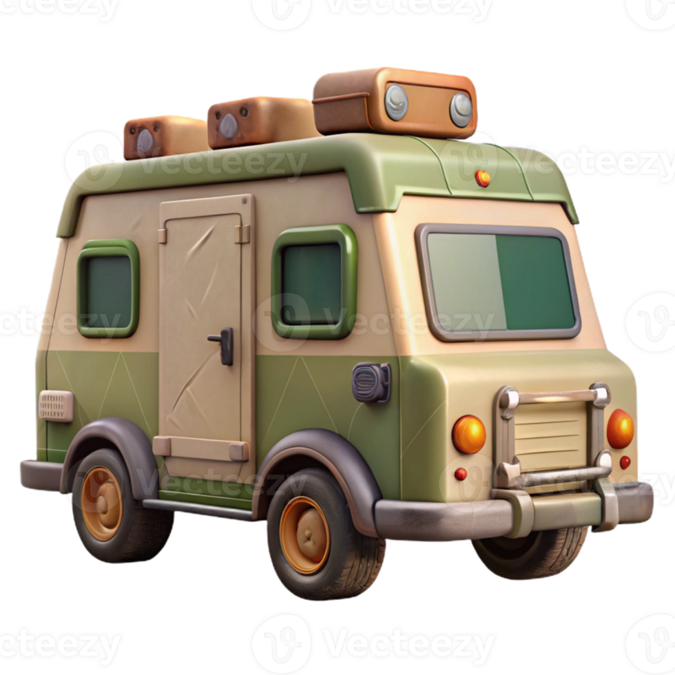 dramatic classic Wildlife Ambulance Back View Transparent Background high resolution png
