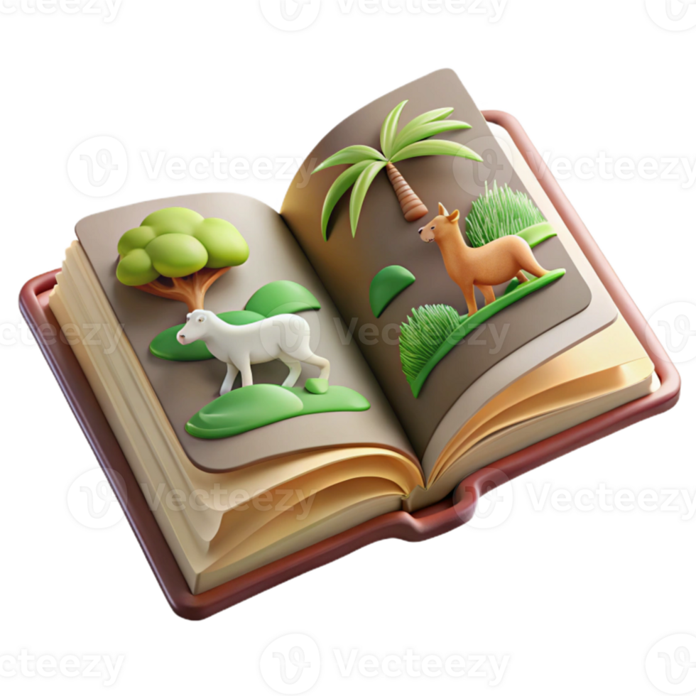 wonderful modern Wildlife Conservation Book Open Page Cutout Transparent Background premium png