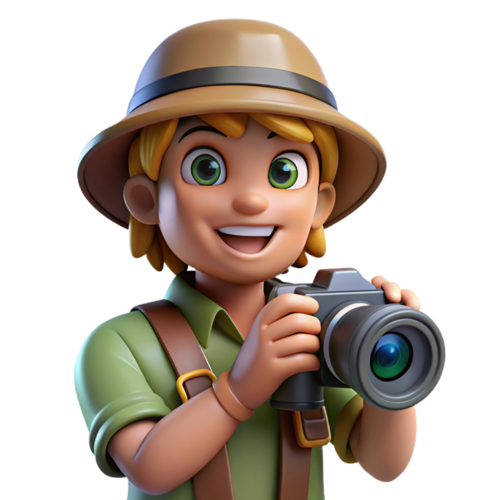 wonderful rustic Wildlife Photographer with Camera Cutout professional png