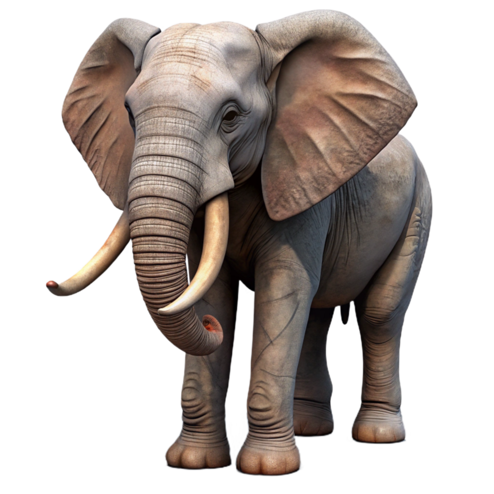 dramatic rustic Wildlife Photography with Elephant in Savannah Cutout original png