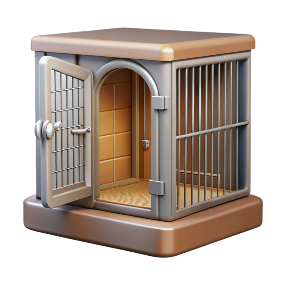 elegant creative Wildlife Rehab Cage Open Door Front View Isolated png