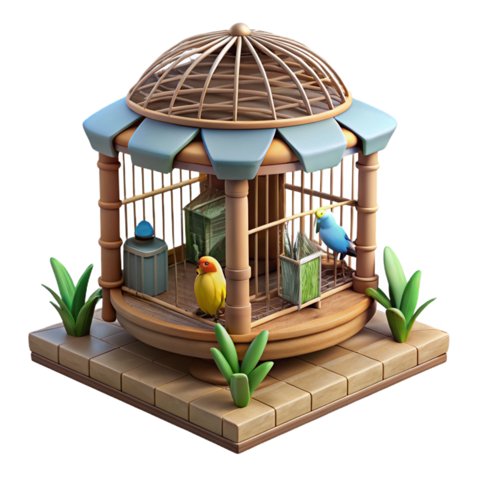 beautiful abstract Wildlife Rehab Aviary with Birds Cutout png