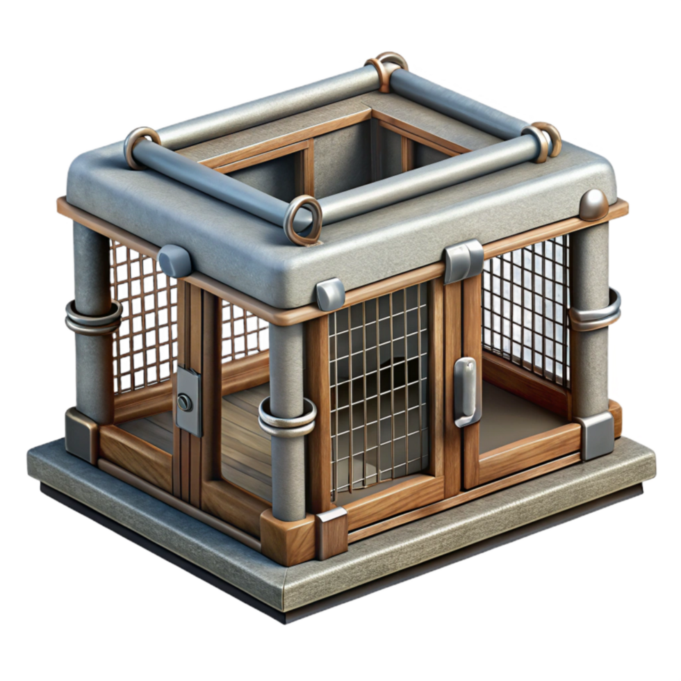 beautiful vintage Wildlife Rehab Cage Metal Mesh Isolated png