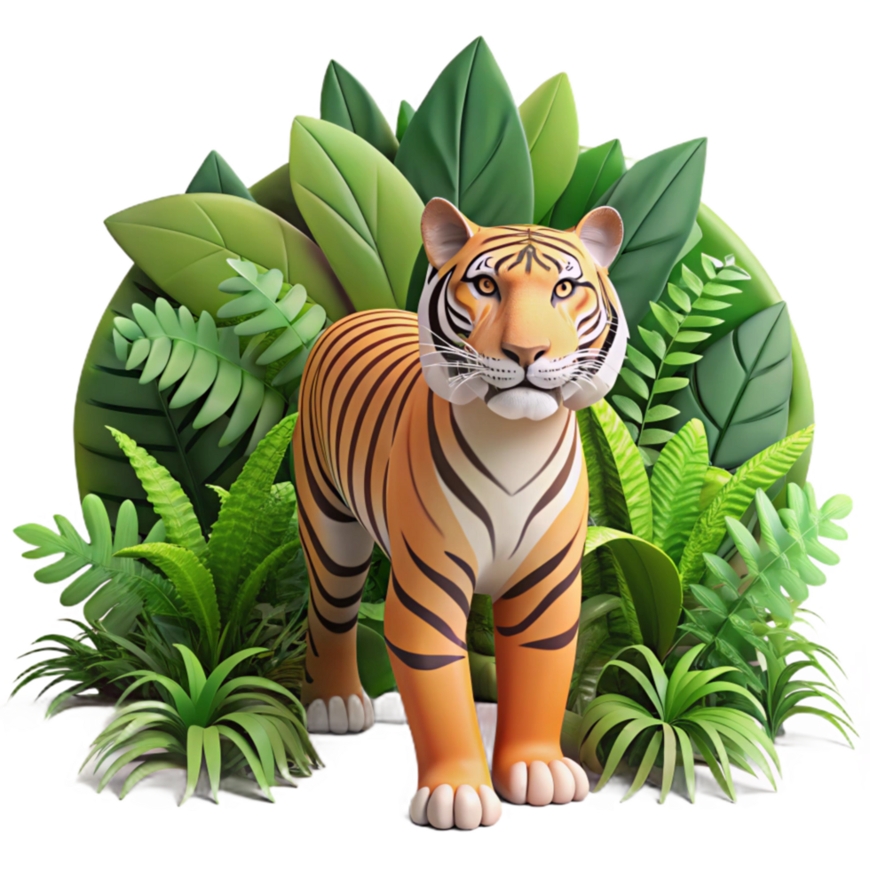 vibrant modern Wildlife Photography with Tiger in Jungle Cutout exclusive png