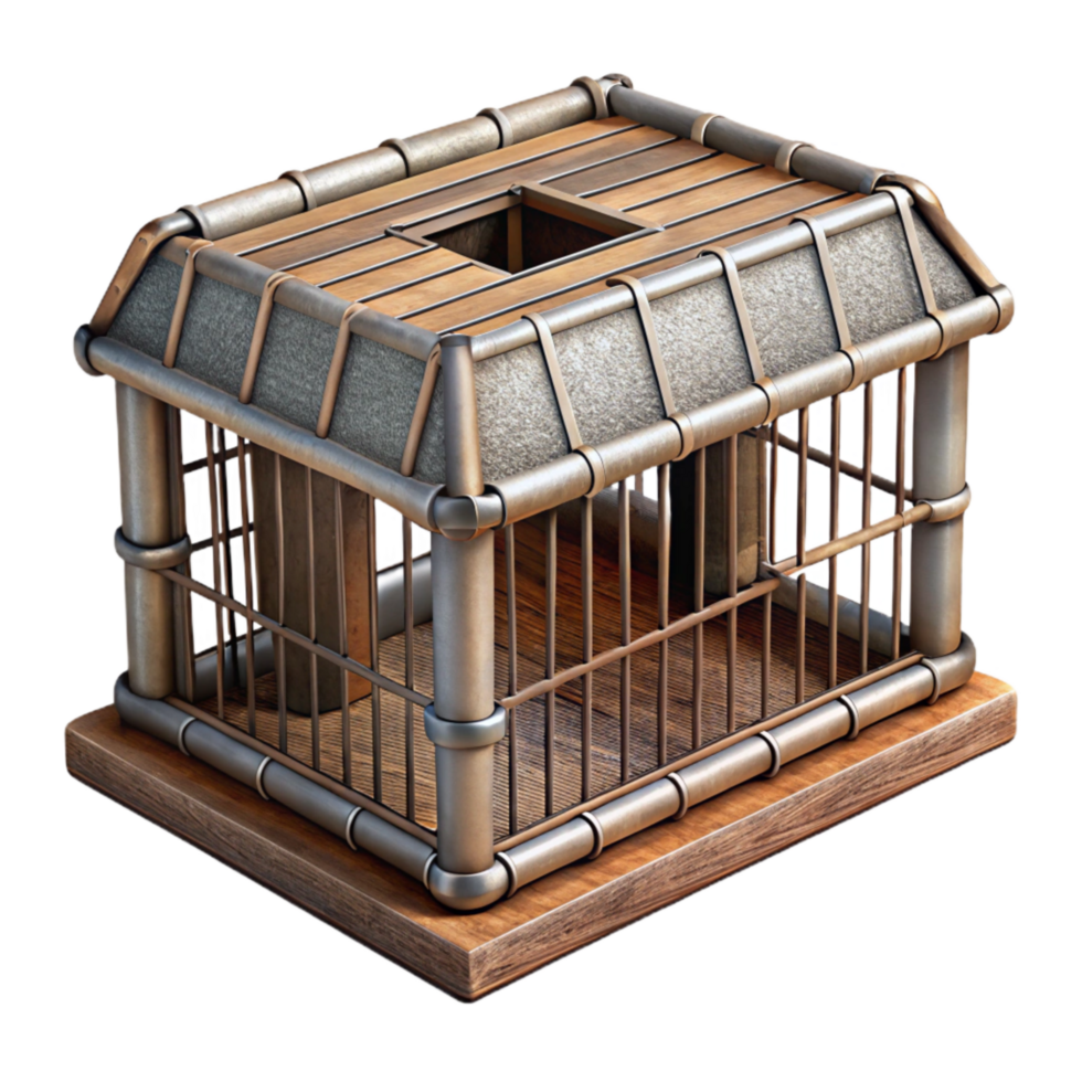 dramatic traditional Wildlife Rehab Cage Metal Mesh Isolated premium png