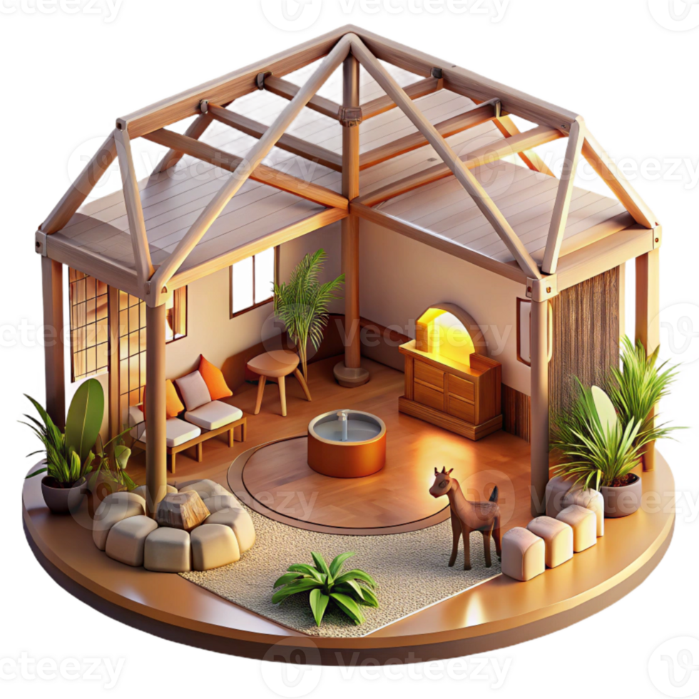 vibrant modern Wildlife Rehabilitation Center Interior Sunlight Background original png
