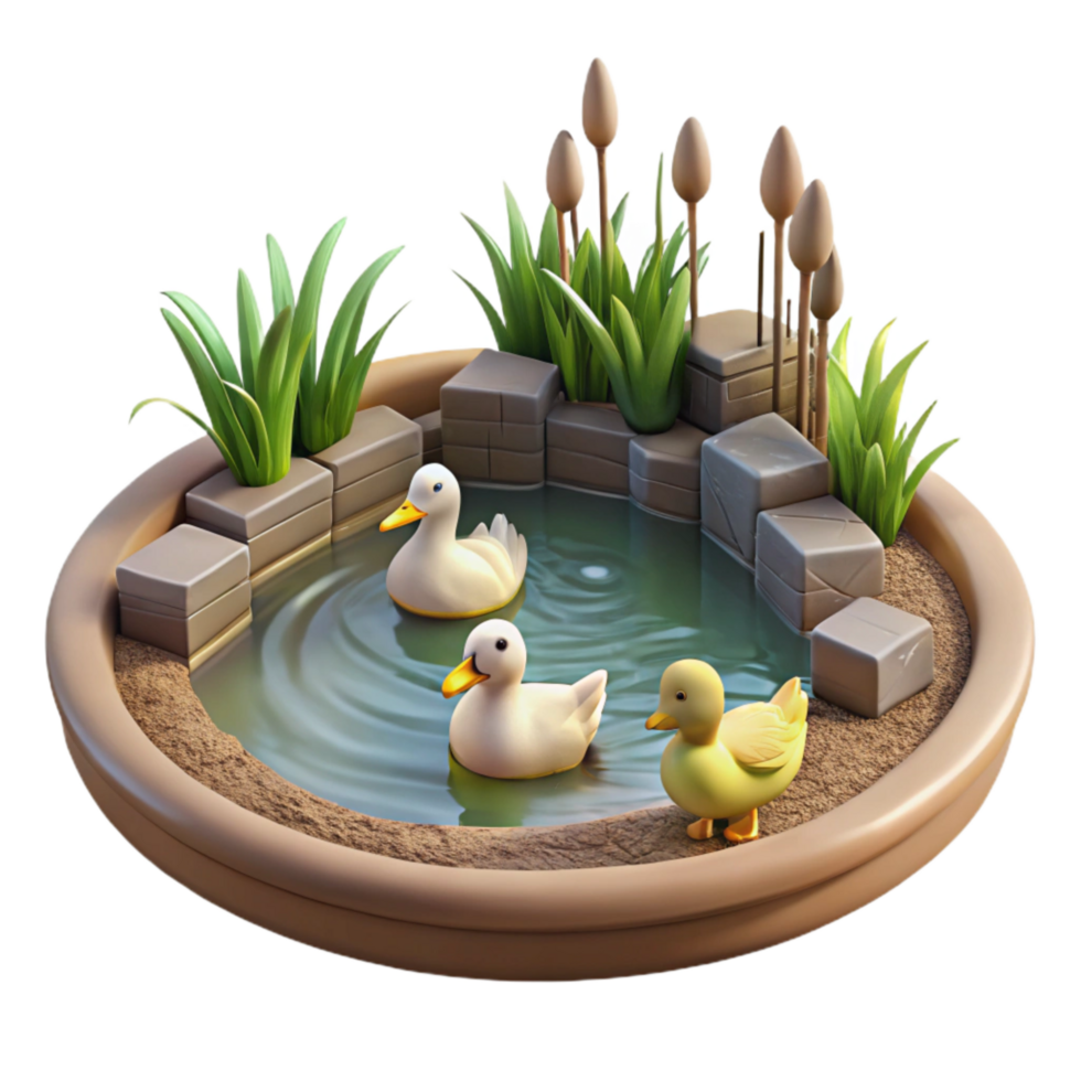 stunning traditional Wildlife Rehab Pond with Ducks Cutout high resolution png