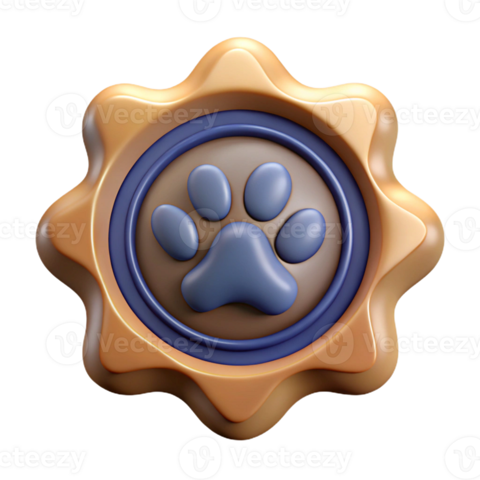 beautiful traditional Wildlife Rescue Emblem with Paw Print Cutout detailed png