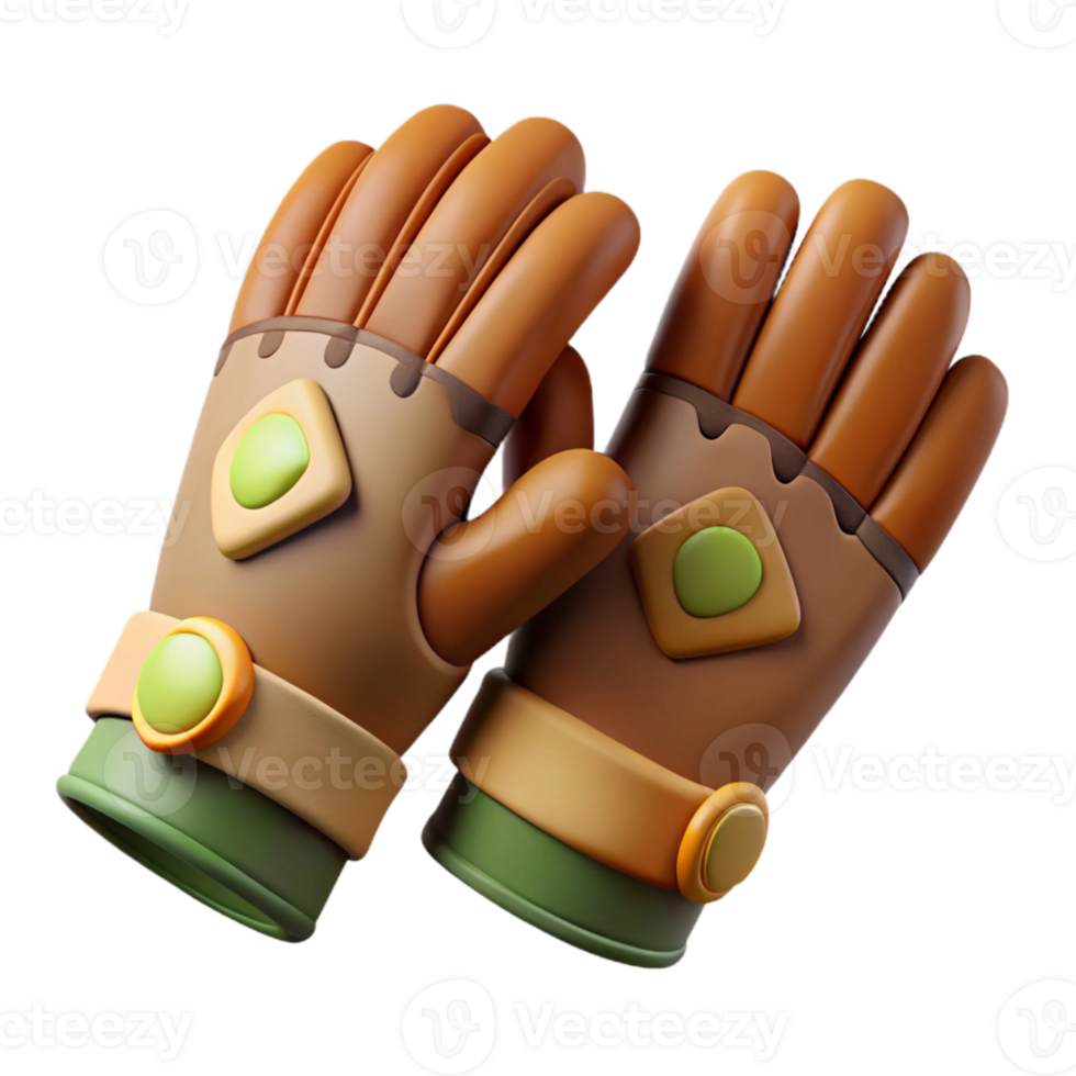 dramatic classic Wildlife Rescue Gloves Side View Isolated detailed png