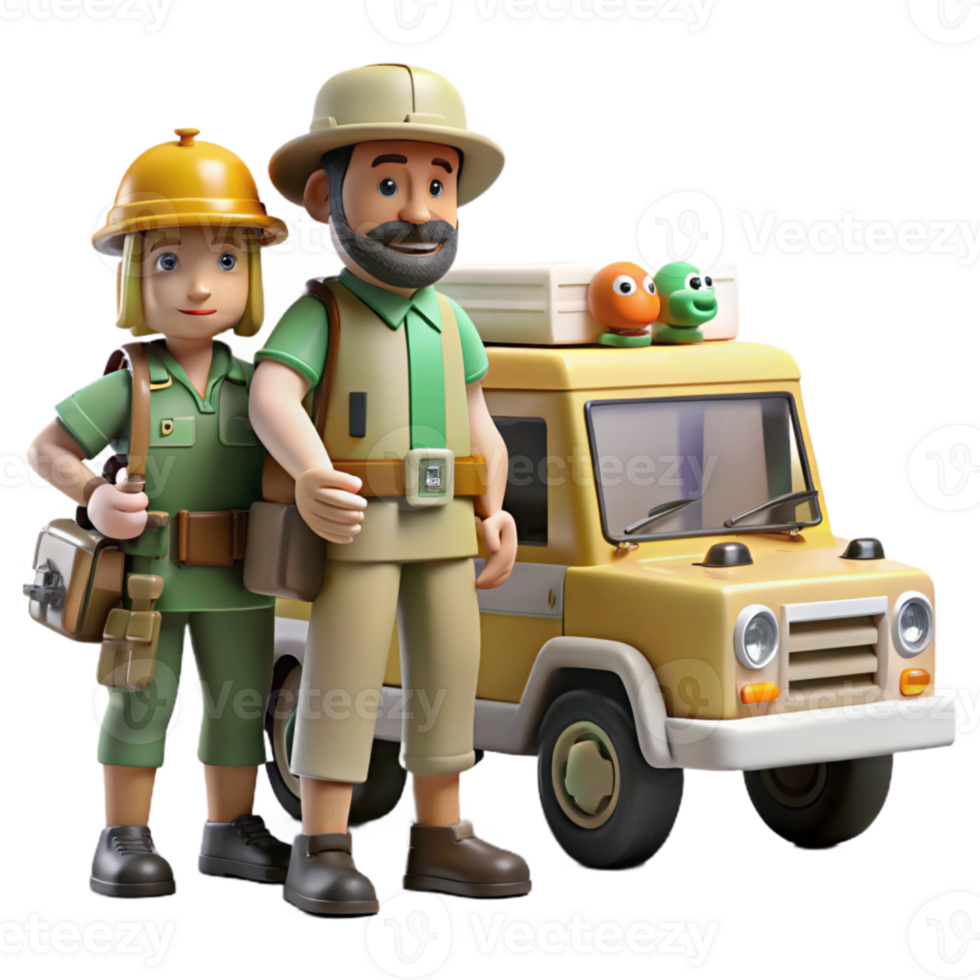 vibrant rustic Wildlife Rescue Team in Action Isolated authentic png