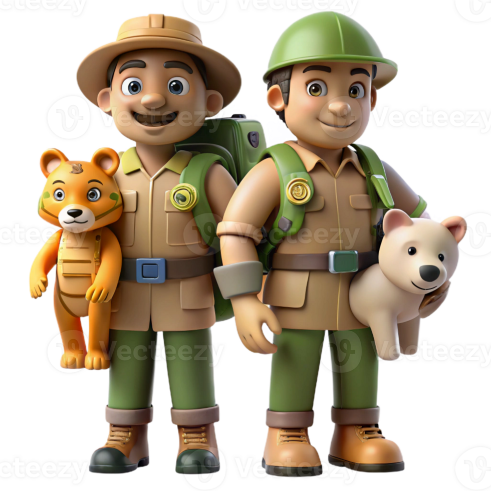 beautiful abstract Wildlife Rescue Team in Action Isolated detailed png