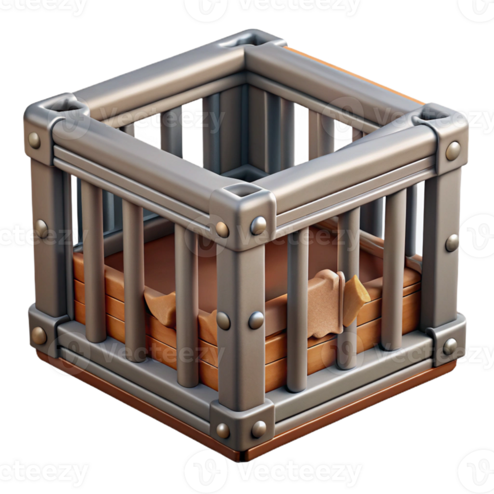 dramatic artistic Wildlife Rescue Transport Crate Metal Bars Cutout detailed png
