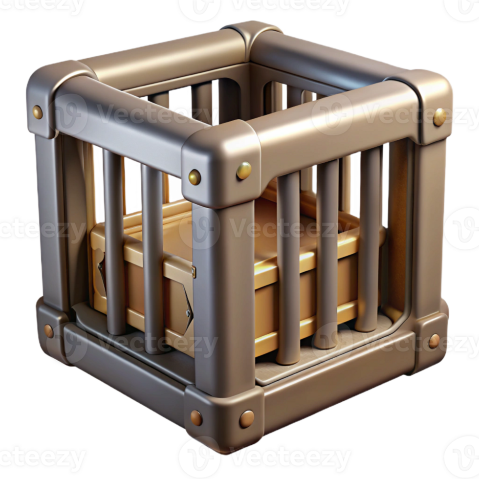 serene abstract Wildlife Rescue Transport Crate Metal Bars Cutout authentic png