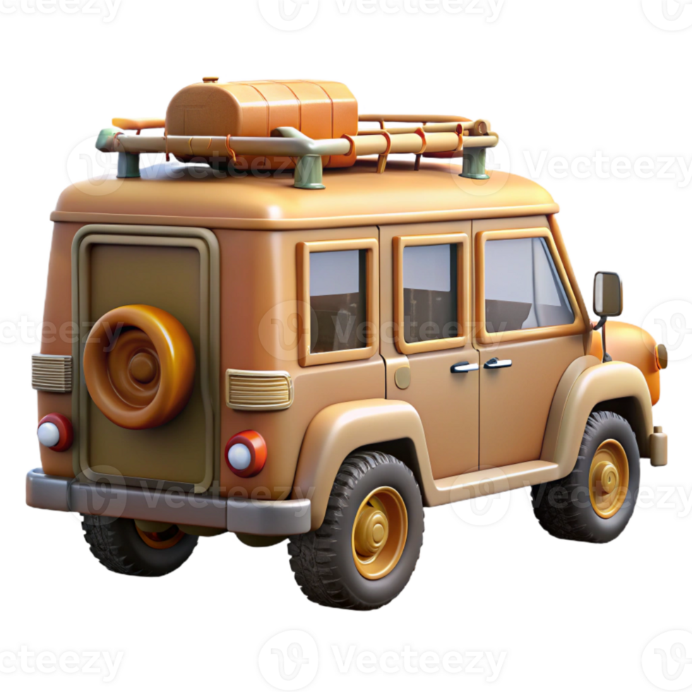 impressive contemporary Wildlife Rescue Vehicle Back View Isolated detailed png