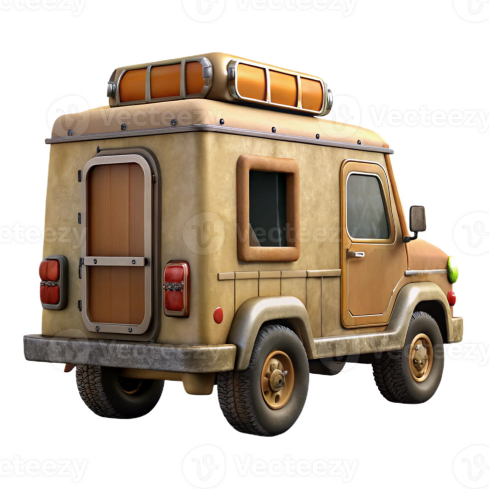 magnificent classic Wildlife Rescue Vehicle Back View Isolated exclusive png