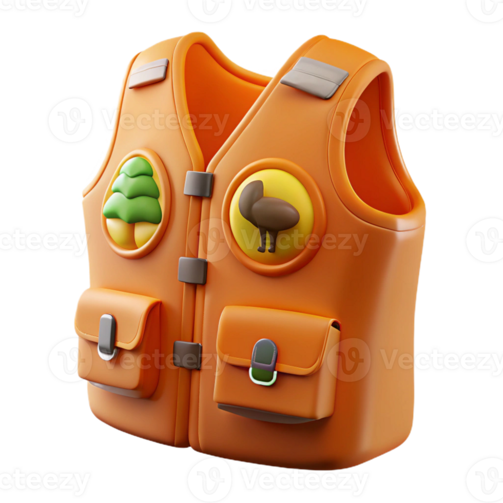 stunning rustic Wildlife Rescue Vest Orange Color Cutout exclusive png