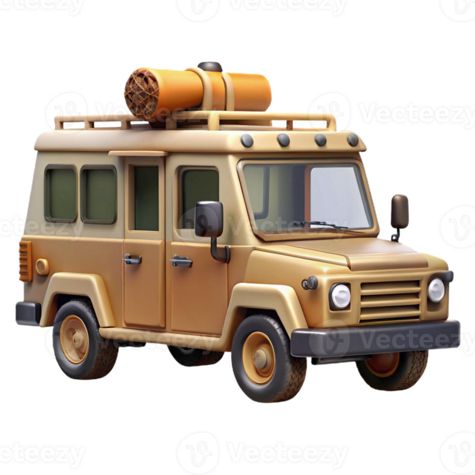 elegant vintage Wildlife Rescue Vehicle Side View Transparent Background genuine png
