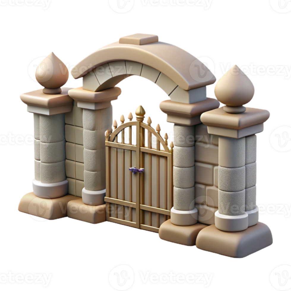 serene classic Wildlife Sanctuary Gate Open View Isolated authentic png