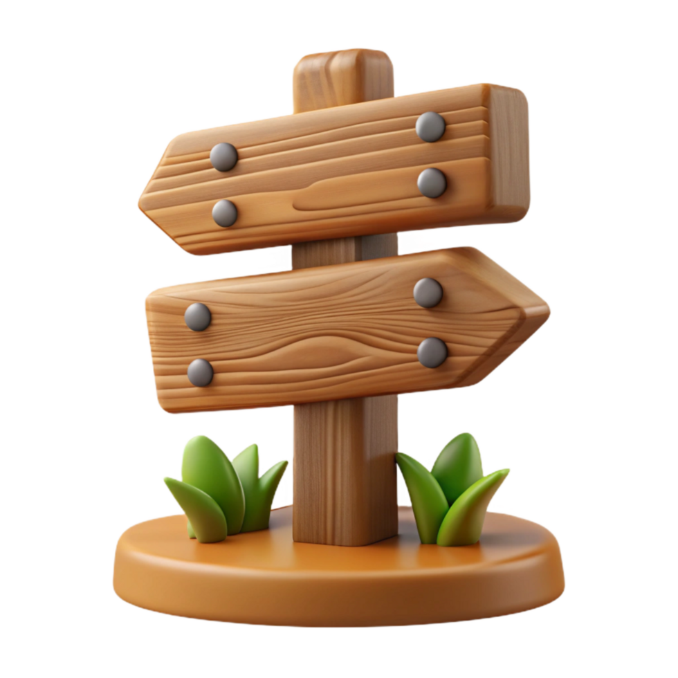 beautiful traditional Wildlife Sanctuary Signpost Wooden Texture Cutout high quality png
