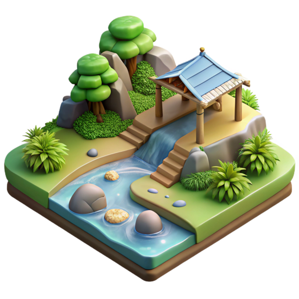 impressive artistic Wildlife Sanctuary River Flowing Water Transparent Background detailed png