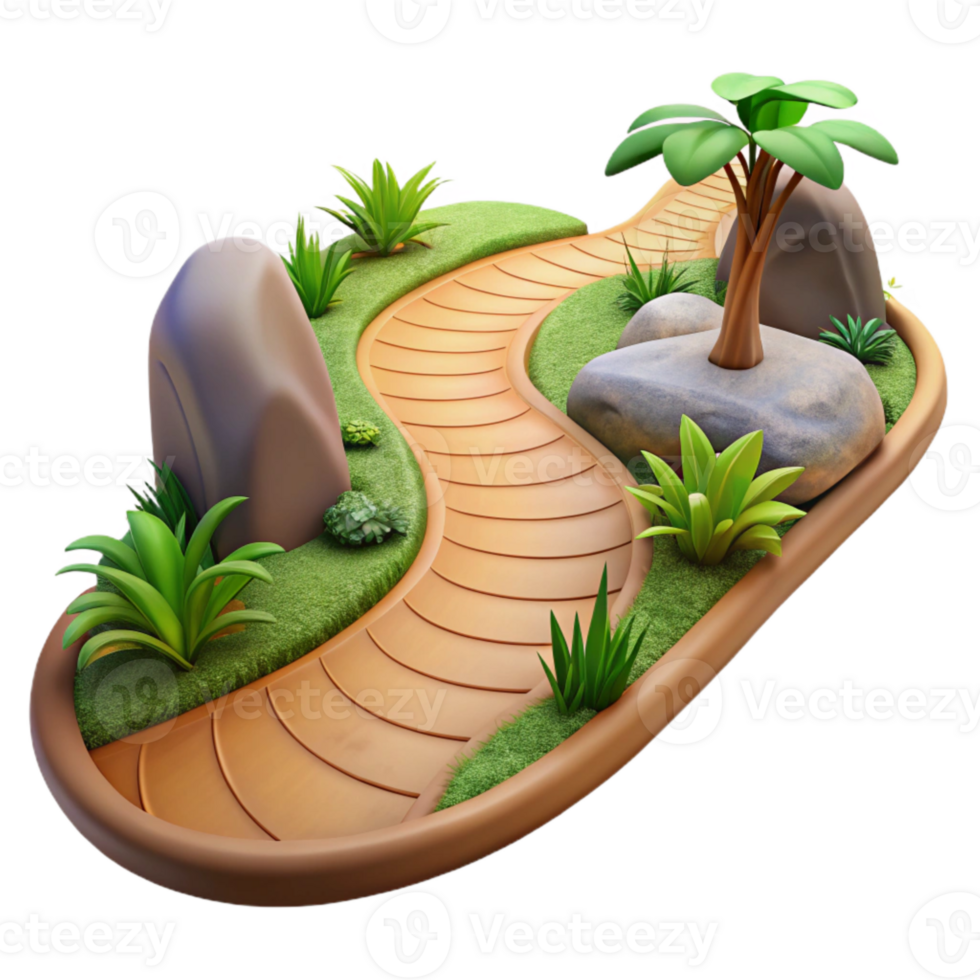 wonderful artistic Wildlife Sanctuary Path Winding View Transparent Background high resolution png