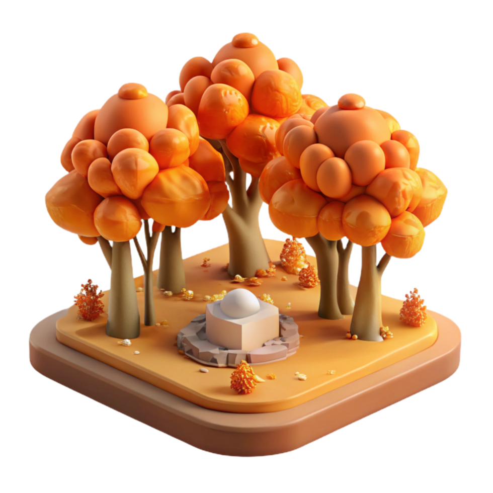 serene modern Wildlife Sanctuary Trees Autumn Colors Transparent Background genuine png