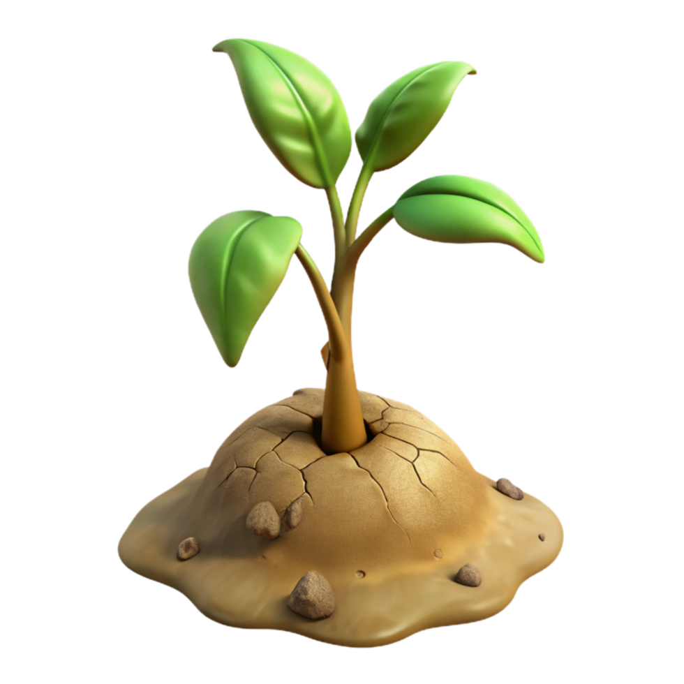 vibrant contemporary Wilted Plant with Dry Soil Isolated premium png