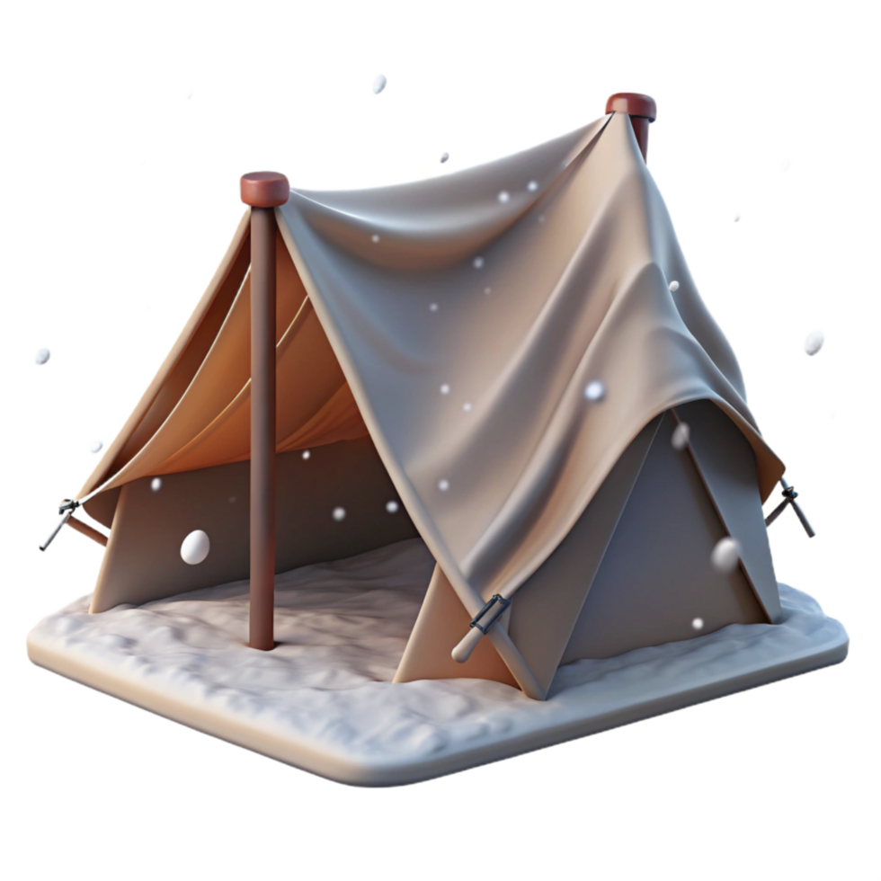 magnificent creative Windblown Tent in Blizzard Cutout Element premium png