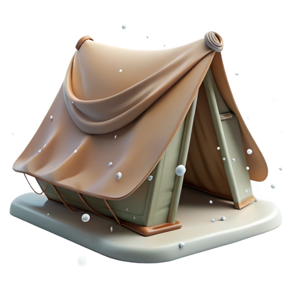 elegant artistic Windblown Tent in Blizzard Cutout Element png