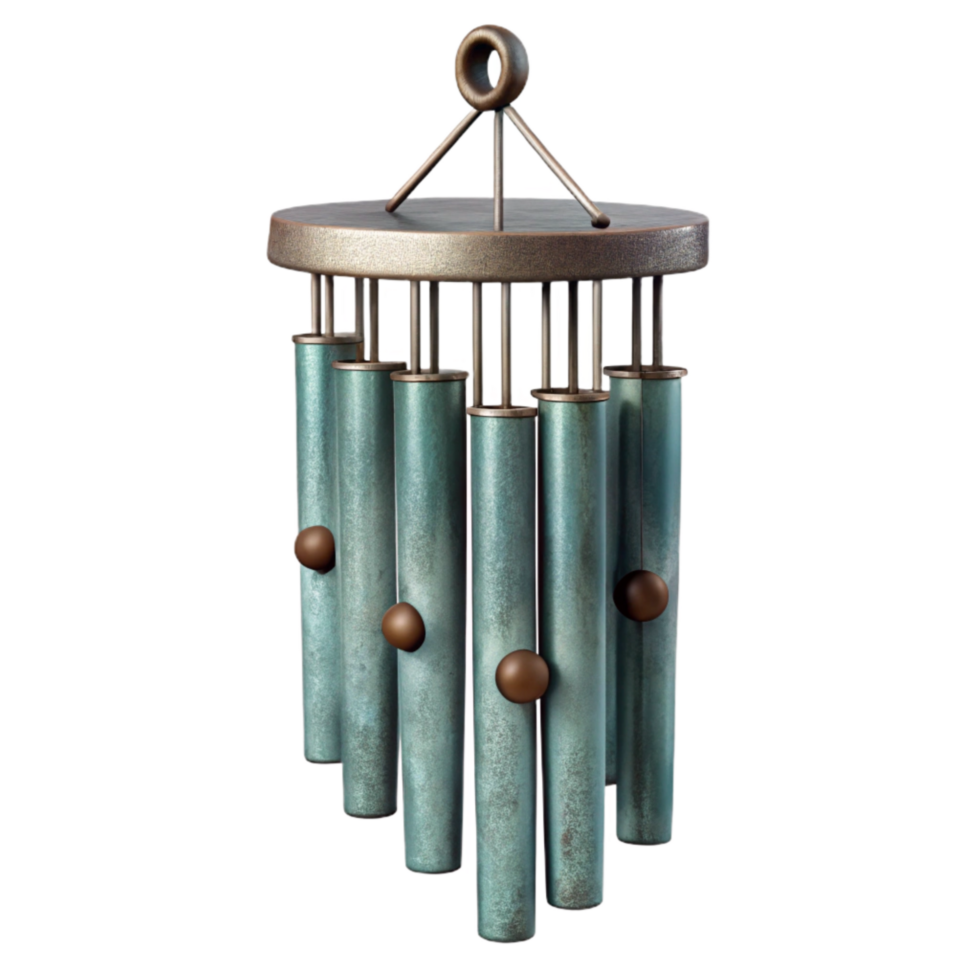 impressive vintage Wind Chime Cutout with Metal Tubes original png