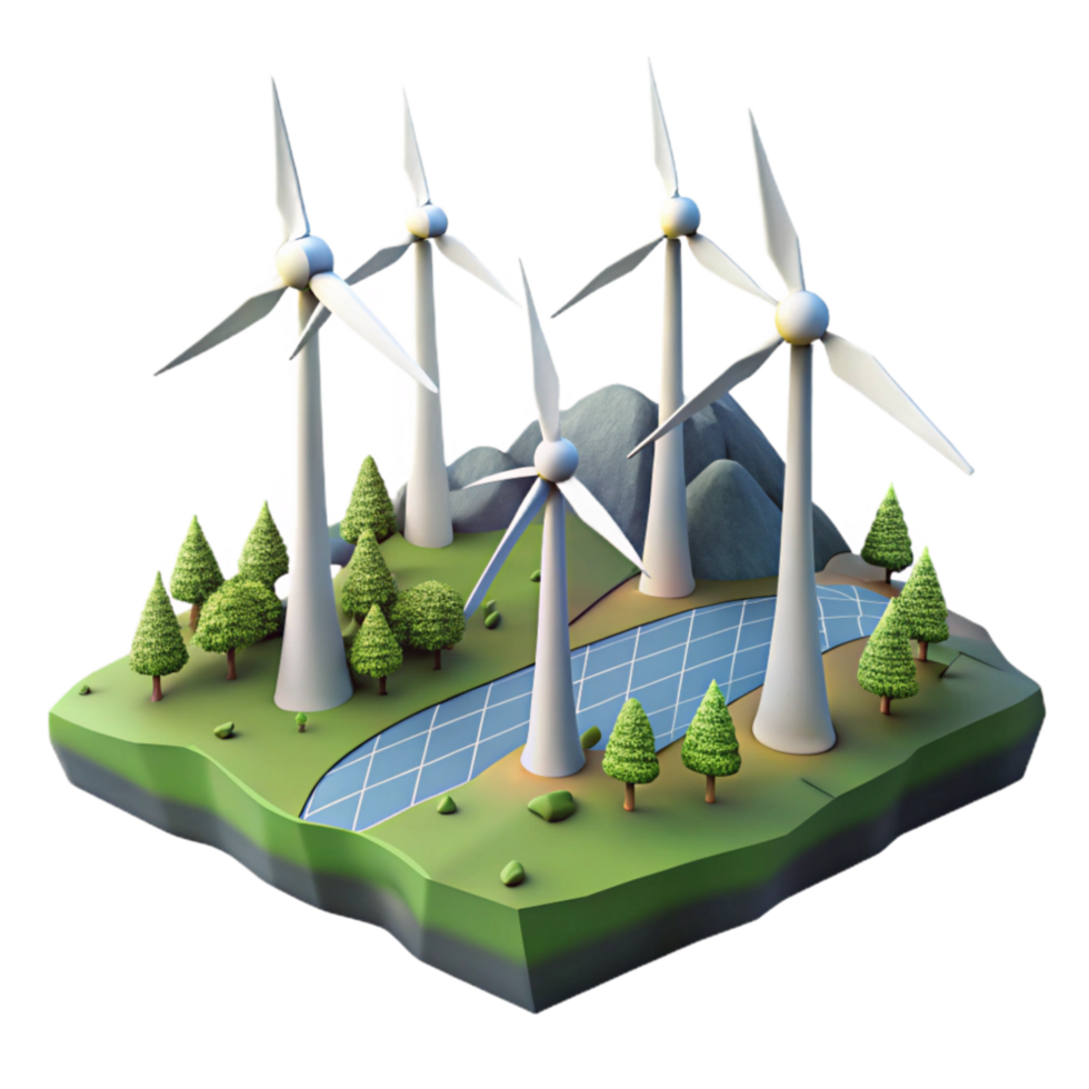 extraordinary traditional Wind Farm Panoramic View Transparent Background exclusive png