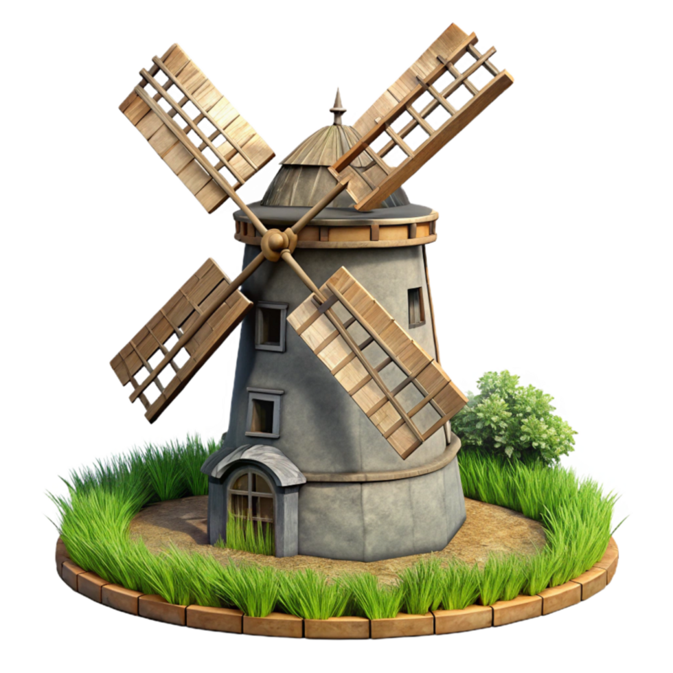 stunning traditional Windmill in a Field Transparent Background exclusive png