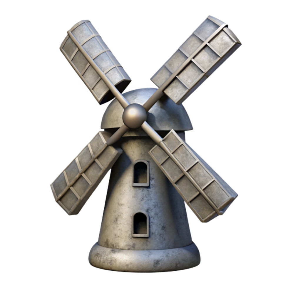 elegant vintage Windmill Silhouette Isolated Element professional png